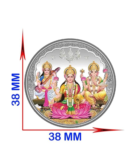 999 Pure Silver Coin Laxmi Ganesh Saraswati (10 to 100g) Hallmarked