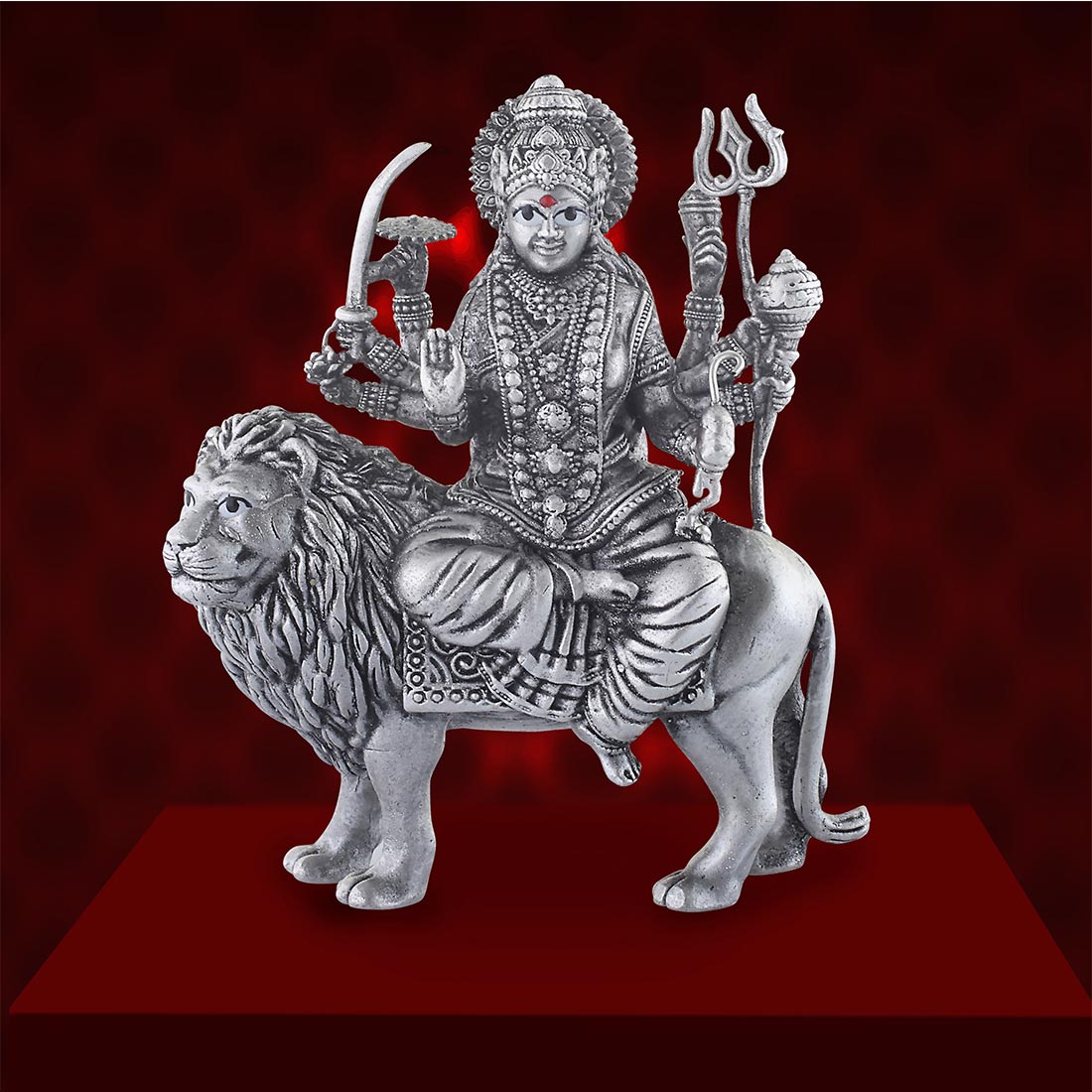 925 silver durga idol