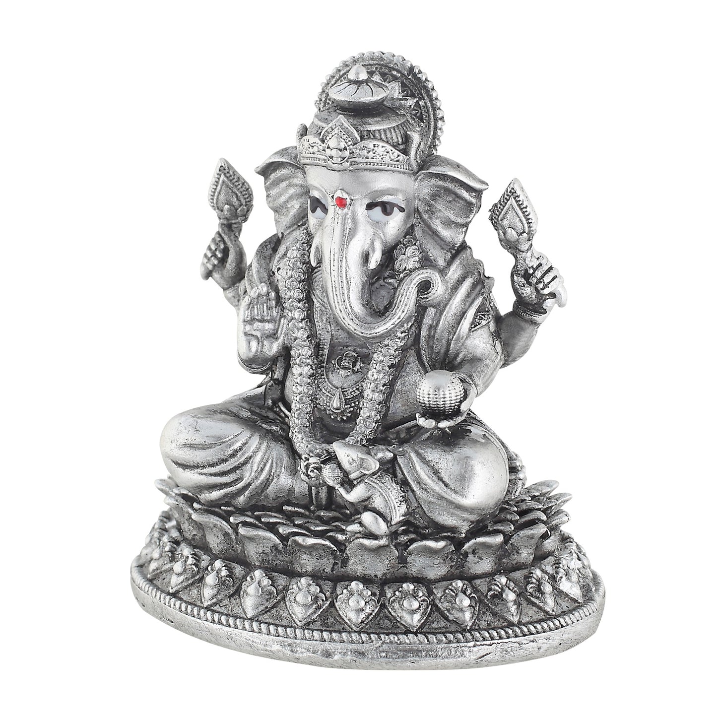 chaturbhuj_ganpati_silver_idol