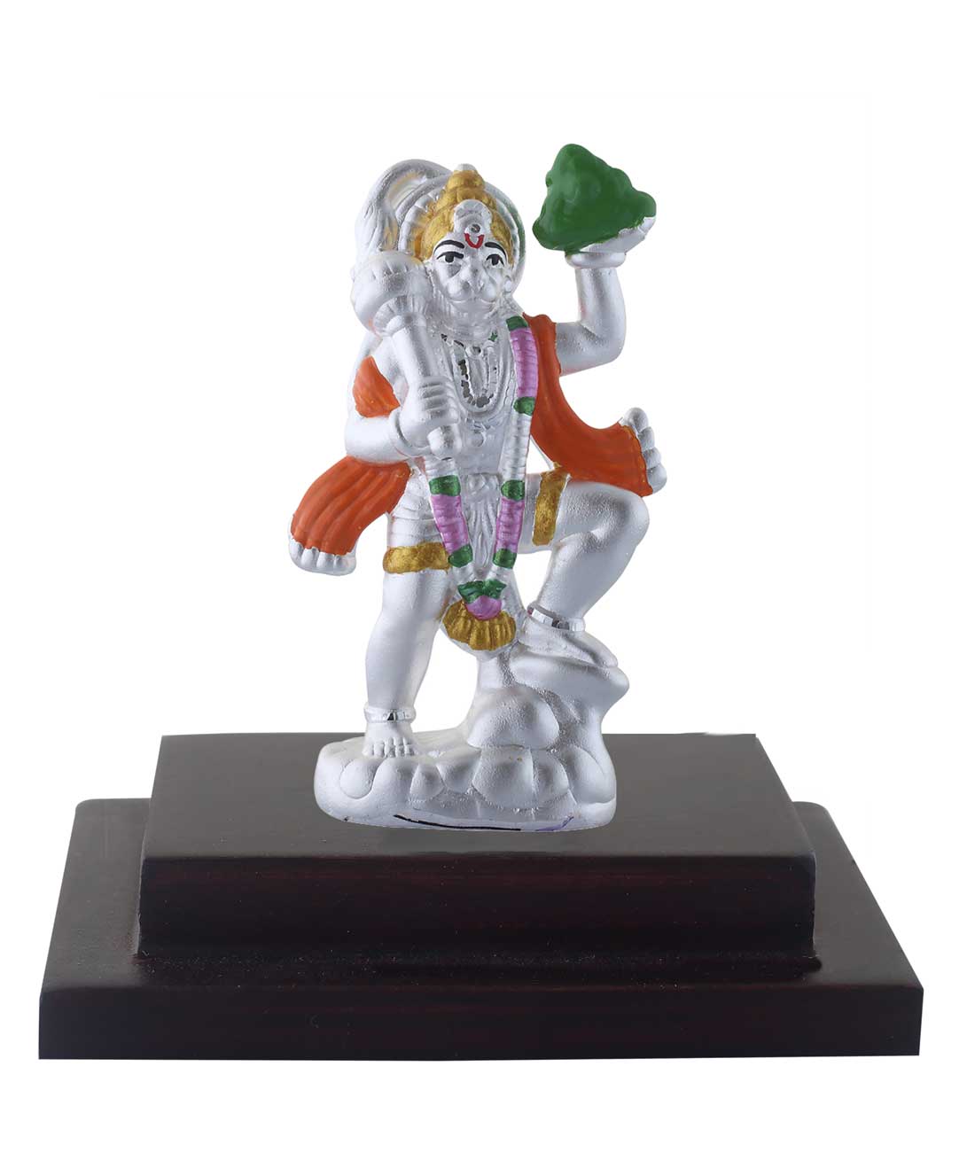 hanuman idol on wooden base