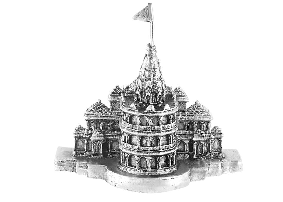 Silver Shree Ram Ayodhya Temple 3D Model in Pure Silver