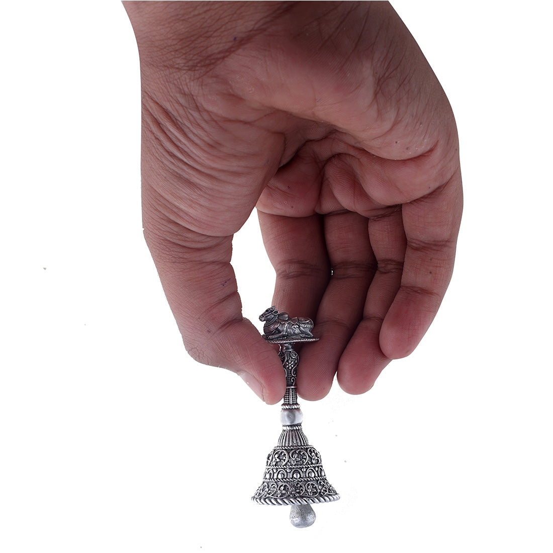 hand held silver bell