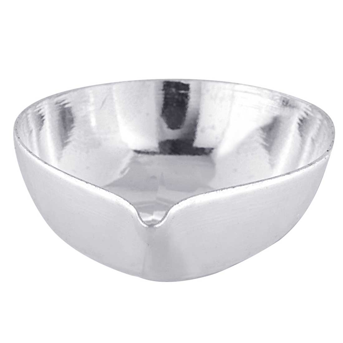 Silver oil lamp on a white background