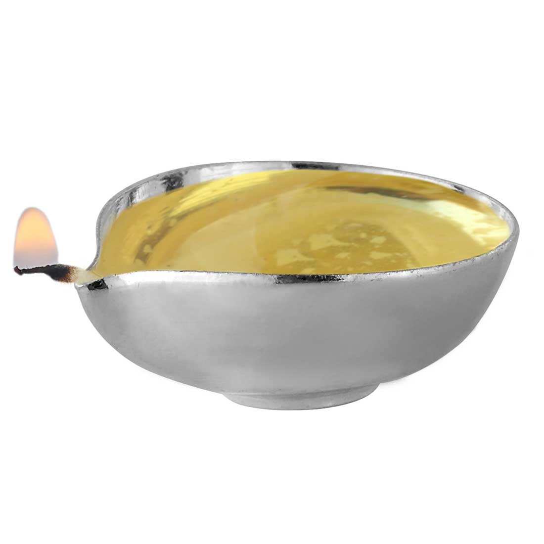 oil lamp with a flame on a white background