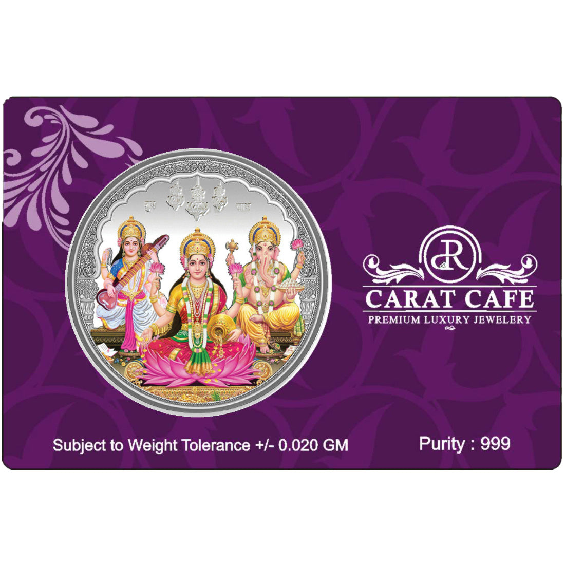 silver ganesh laxmi sararwati coin