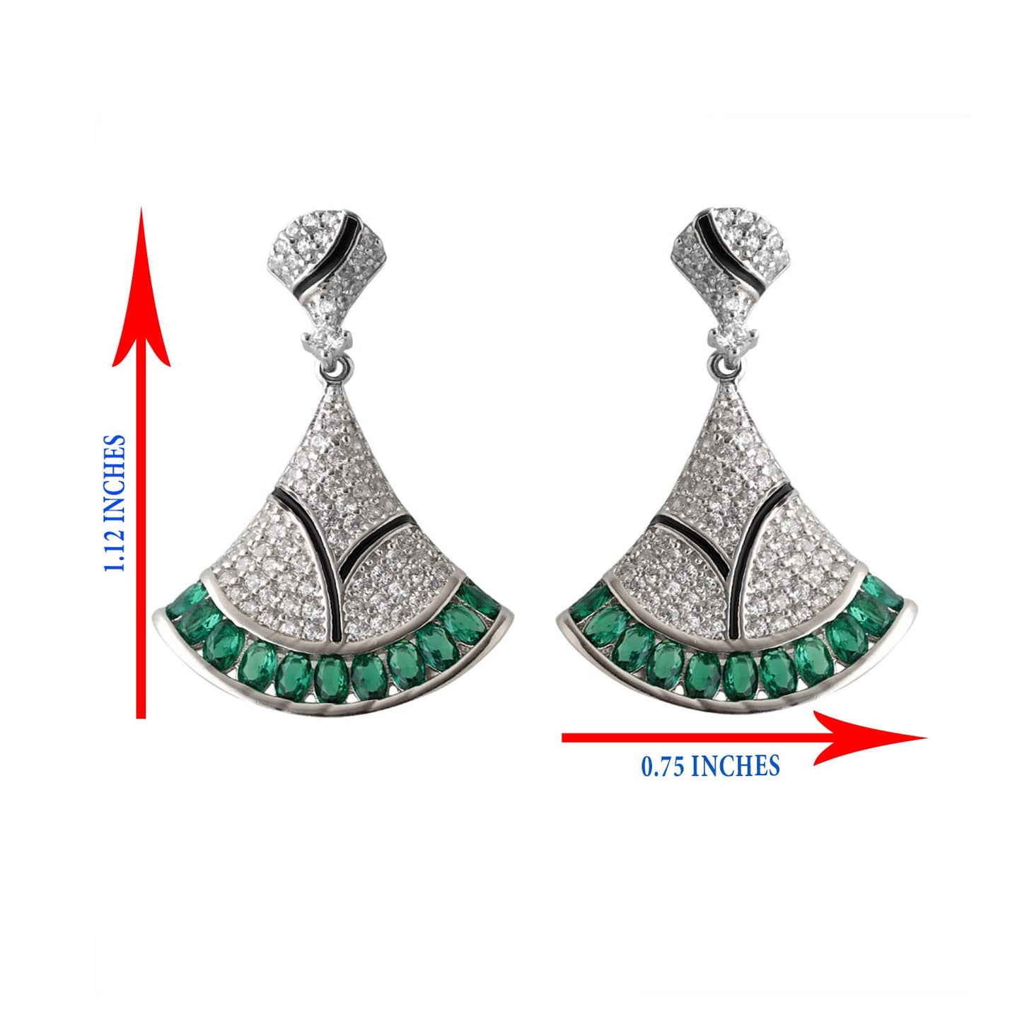 Green Stone Bell Shape Earrings