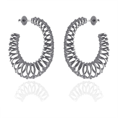 Pure silver earrings