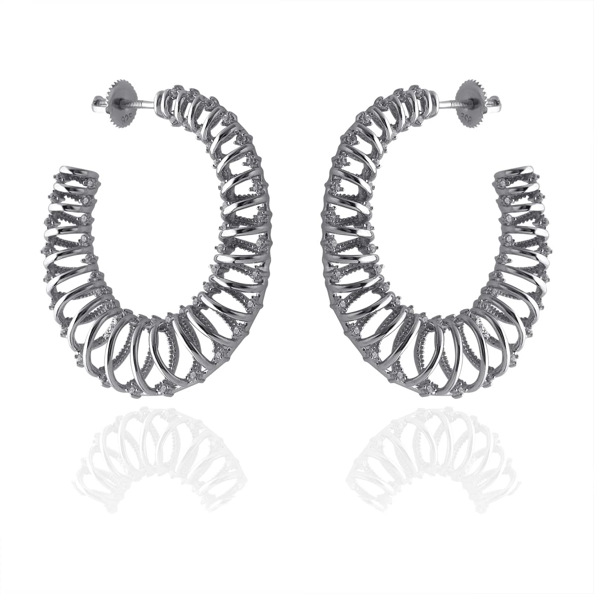 Pure silver earrings