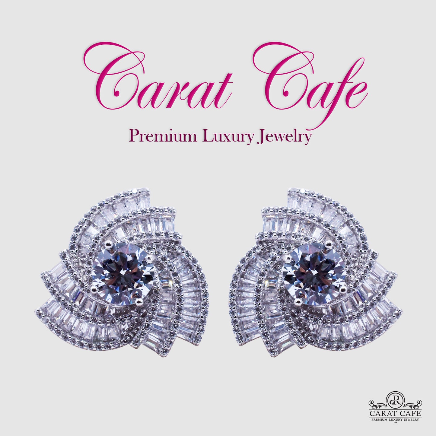 Diwali Chakkari Shape White Gold Earrings