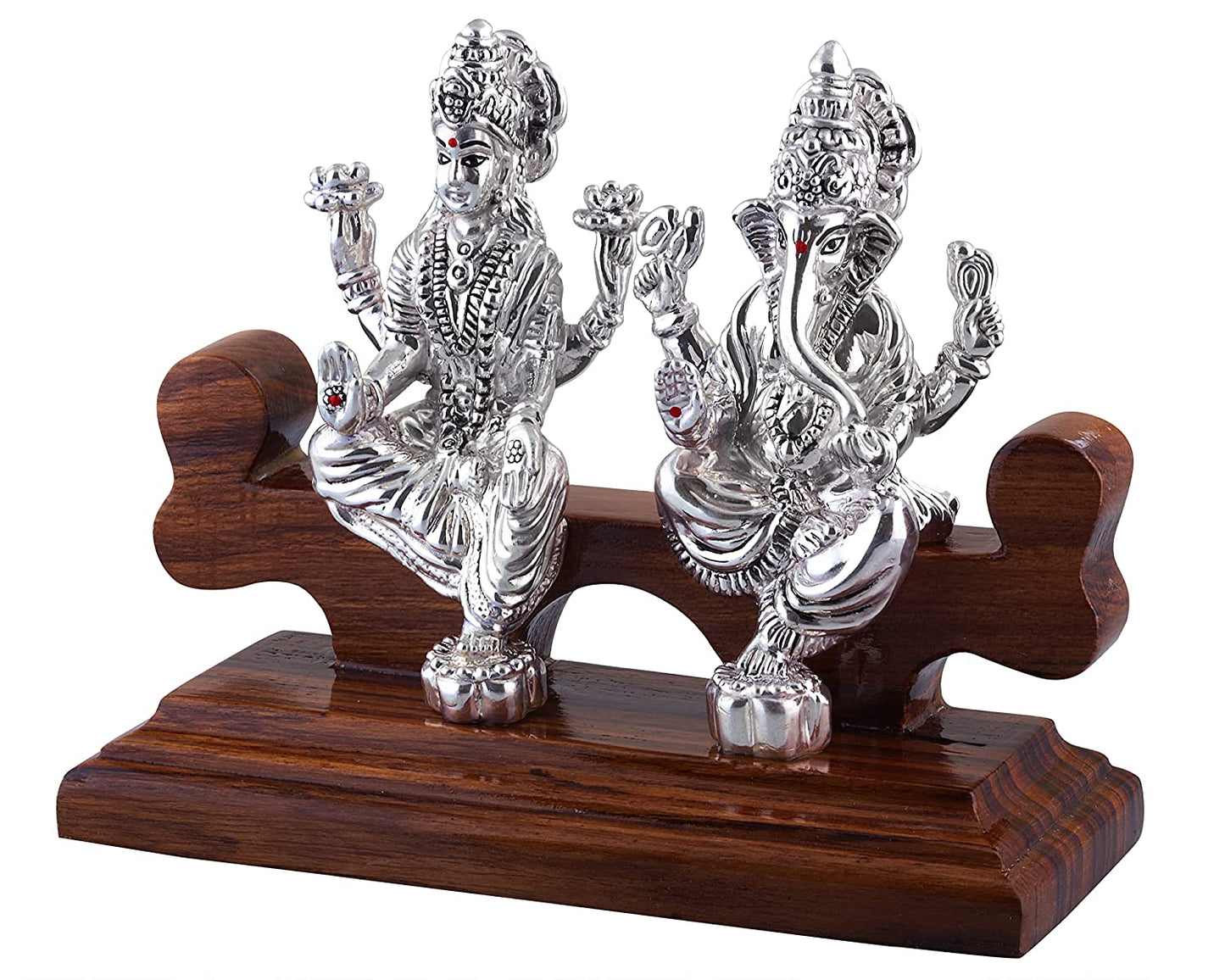 CaratCafe Silver Maa Laxmi Ganesh Idol Statue