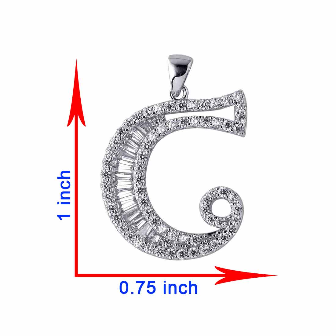 925 Sterling Silver Alphabet Pendant
