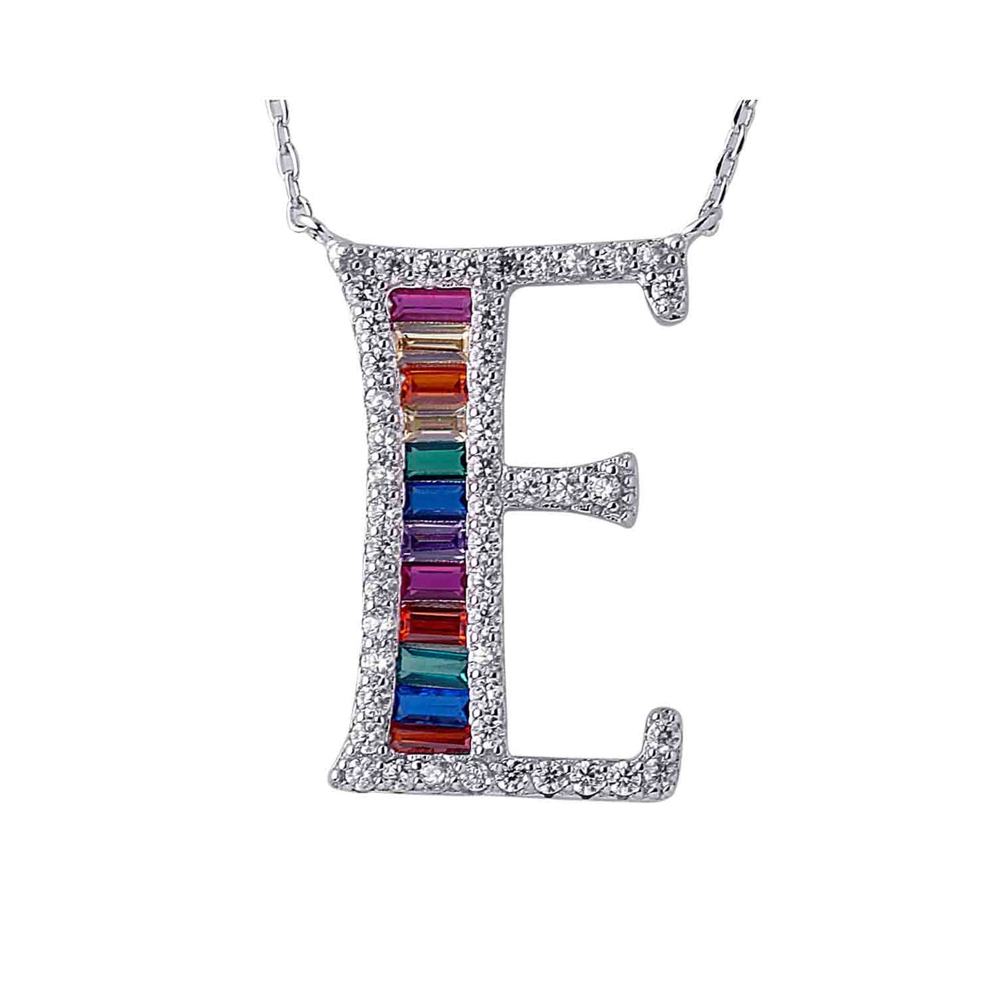 Silver E shape Pendant