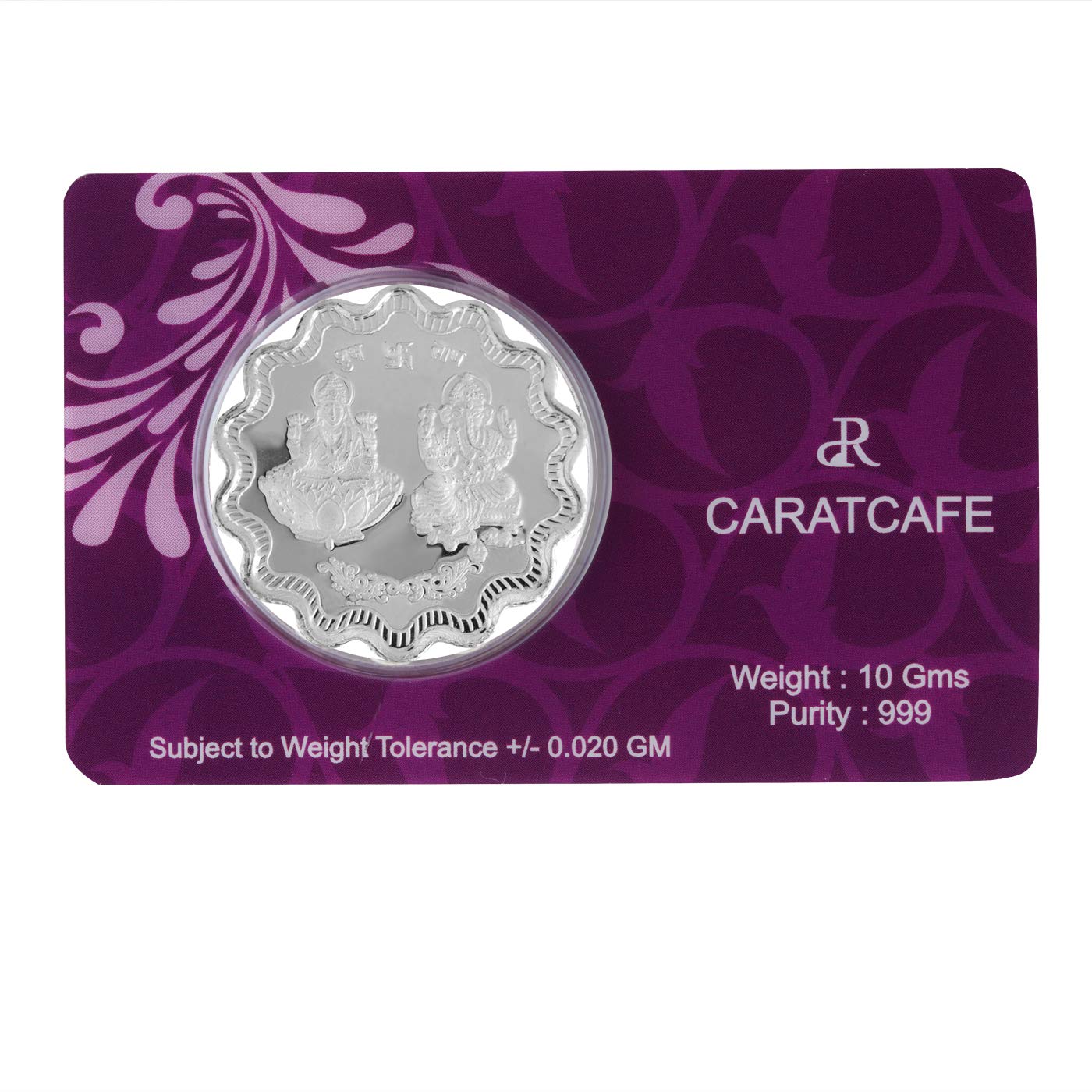 Lakshmi Ganesh Flower Shape Silver Coin