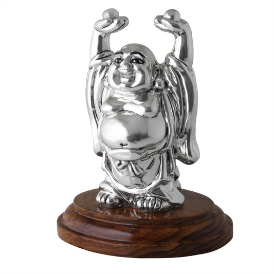 Silver laughing Buddha