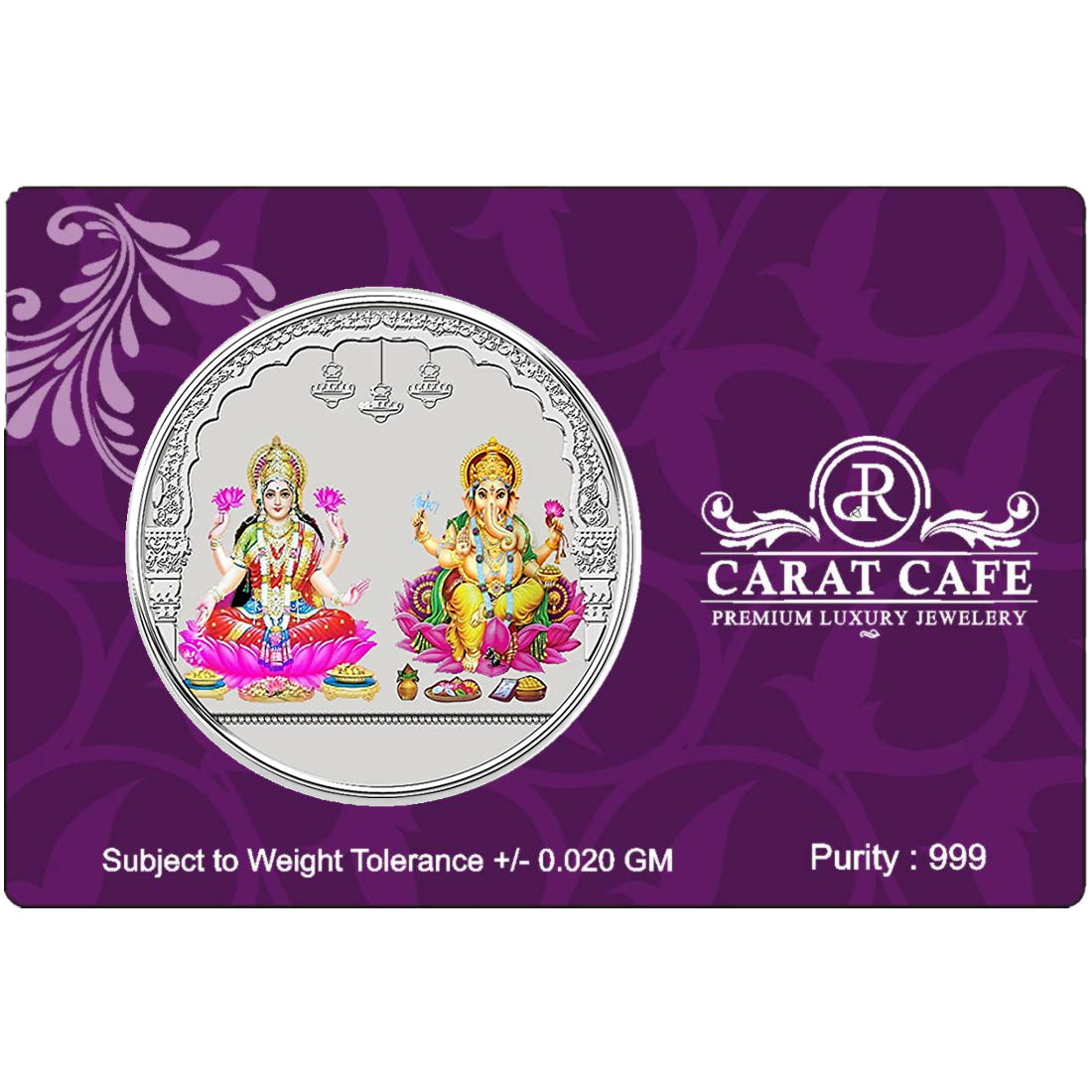 silver laxmi ganesh coin card pack