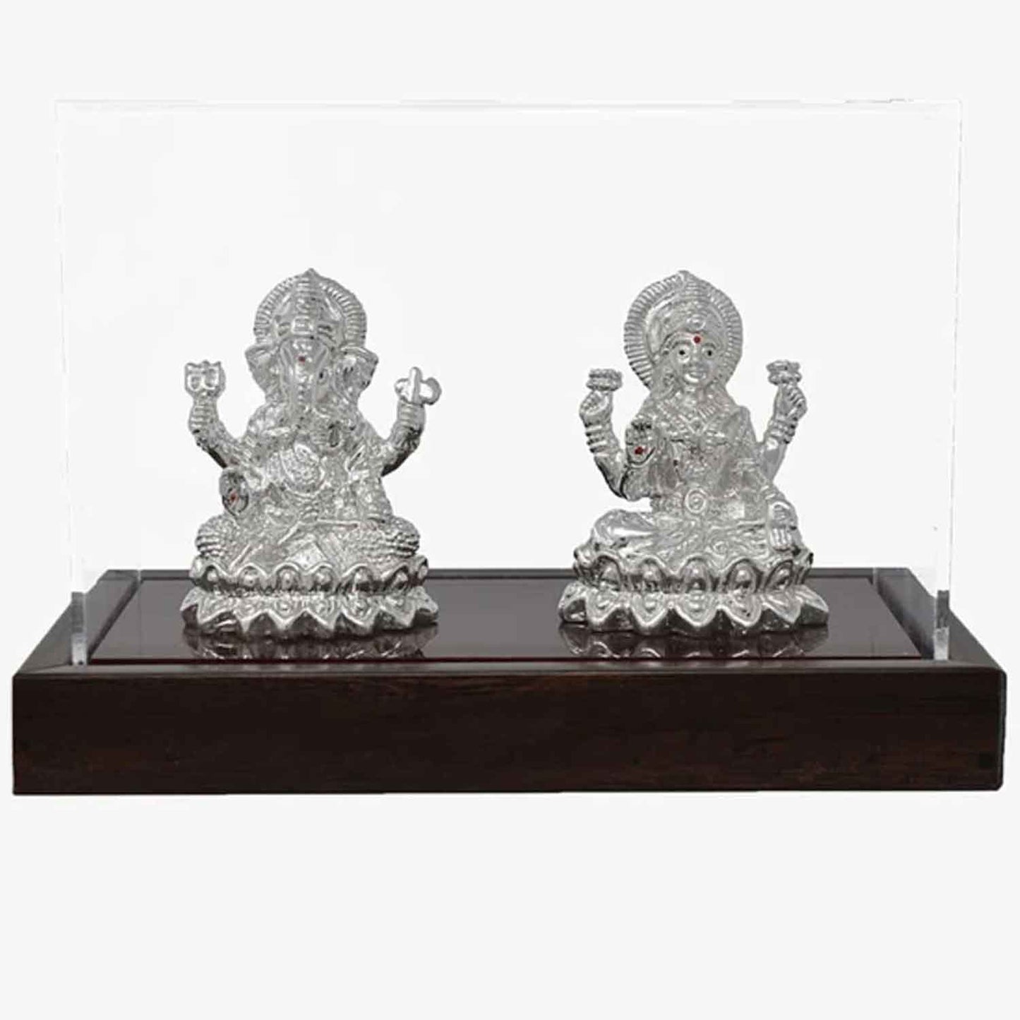 Silver laxmi ganesh statue
