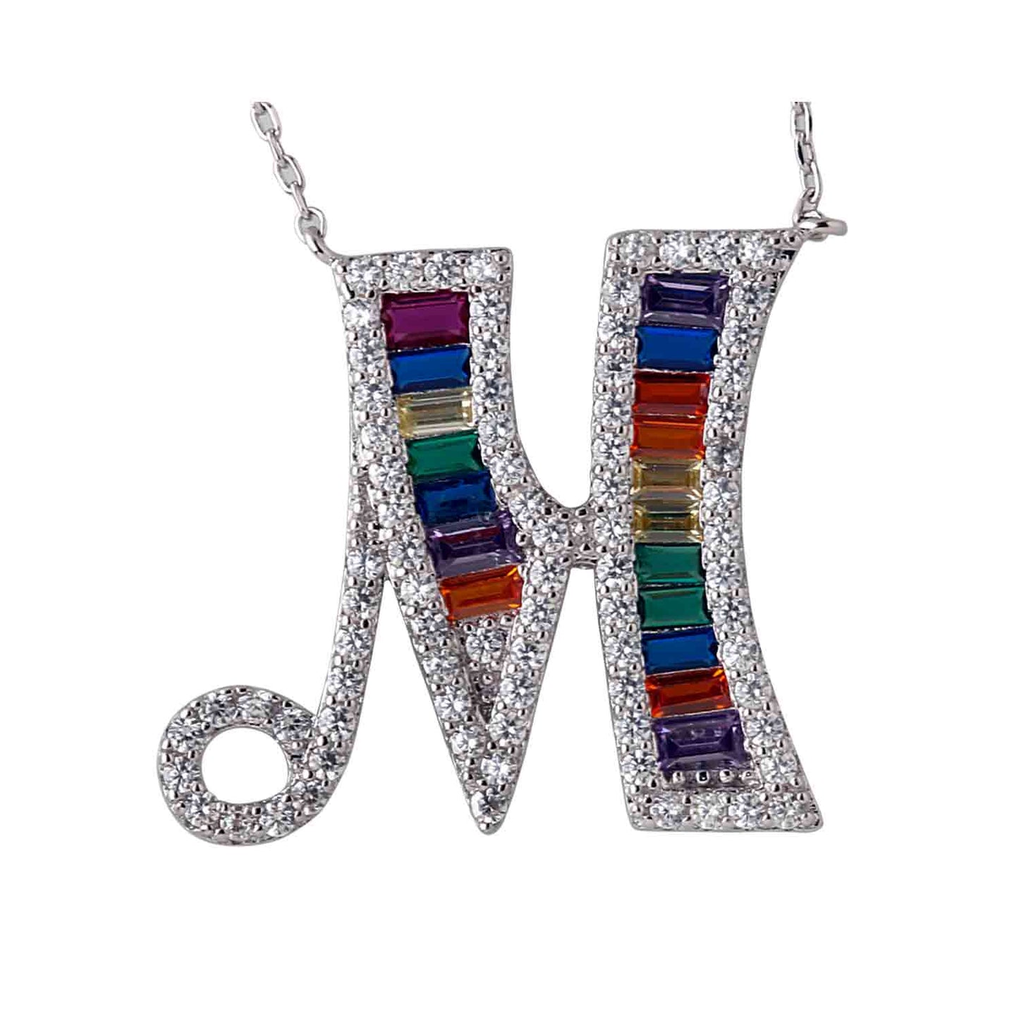 Silver M Alphabet Pendant