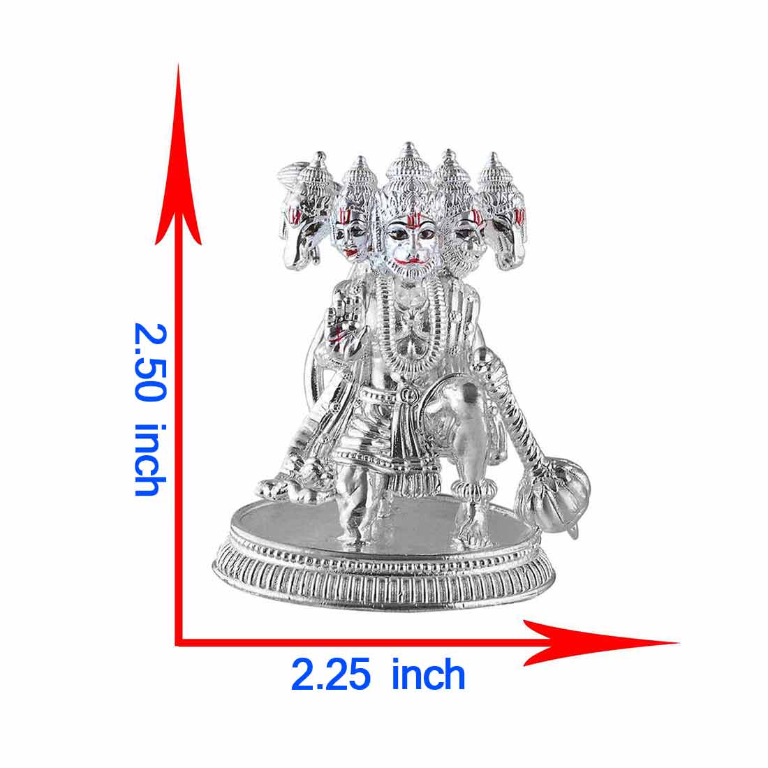 Pure Silver 990 Panchmukhi Hanuman Idol