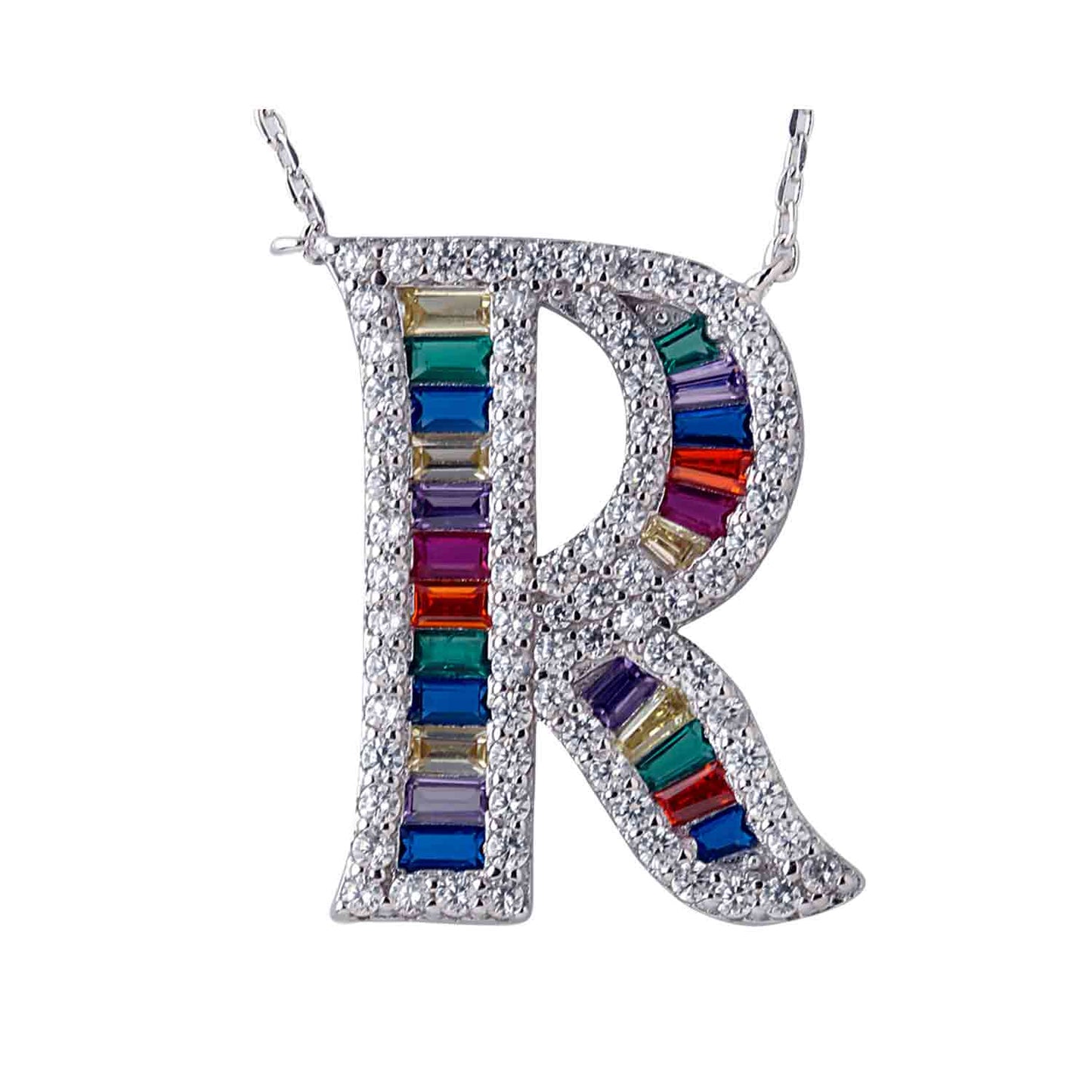 Silver R pendant