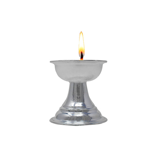 silver diya for mandir