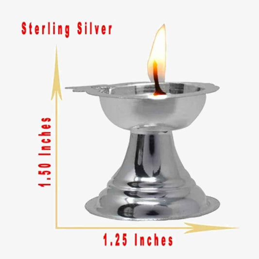 Silver diya