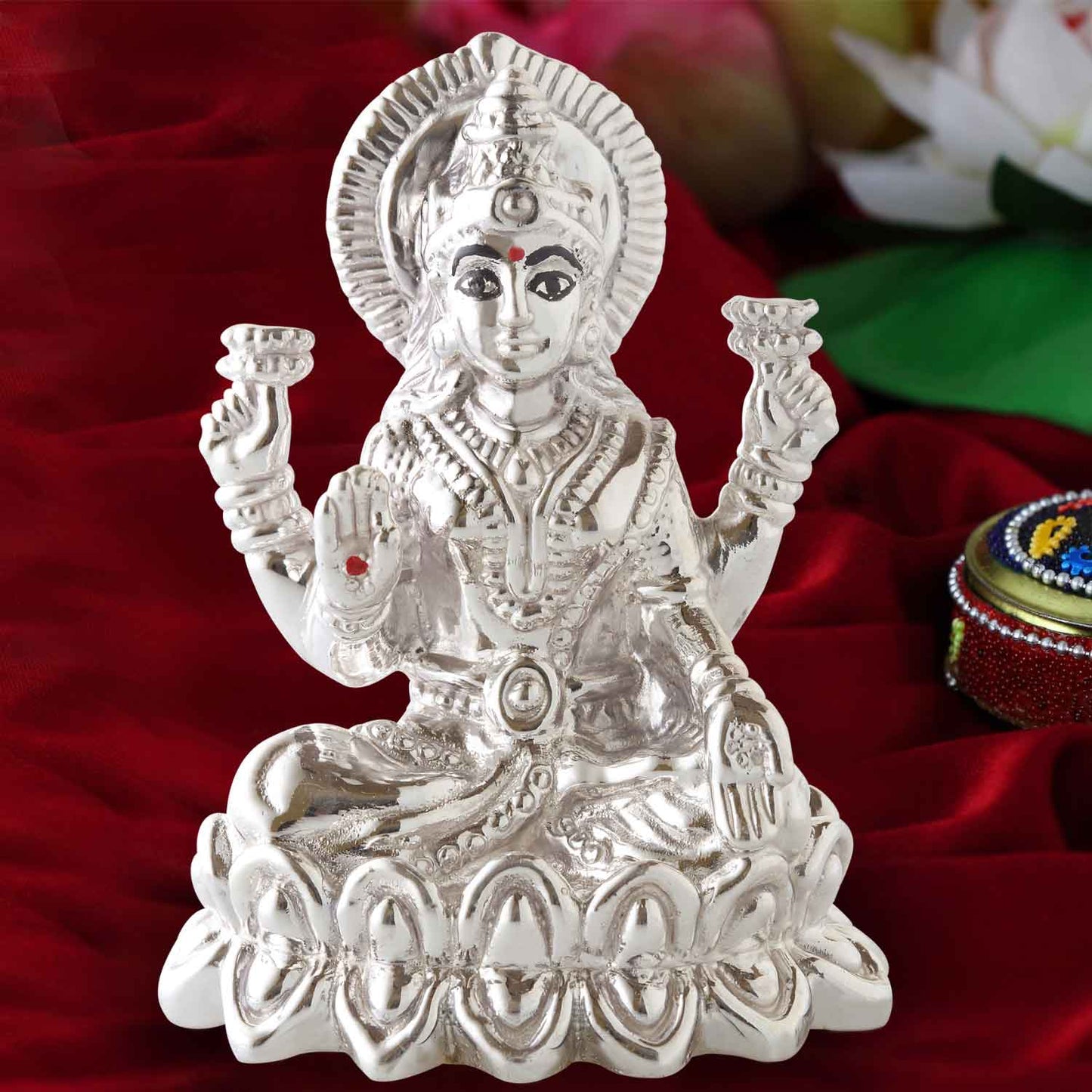 Silver laxmi idol for diwali
