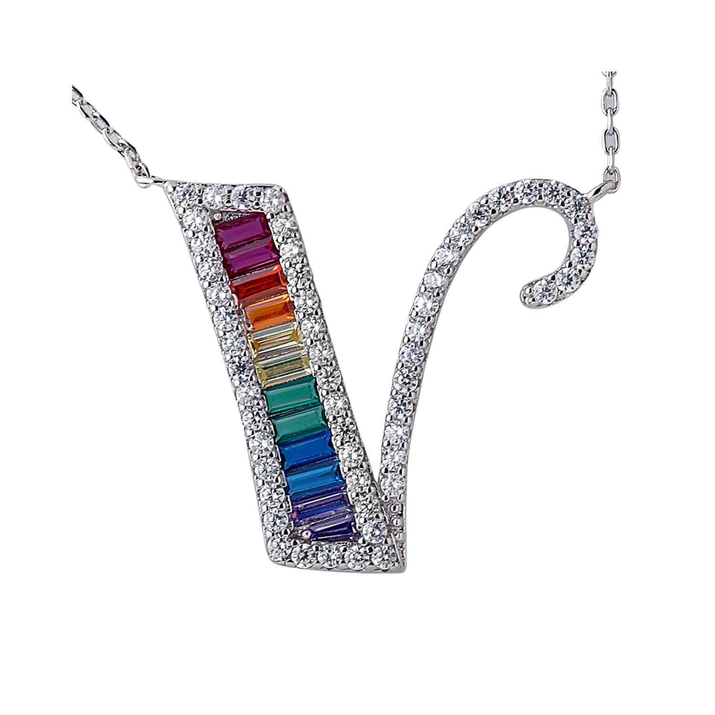 Silver V shape Pendant