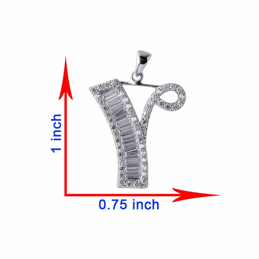 Alphabet Y Shape 925 Silver Pendant