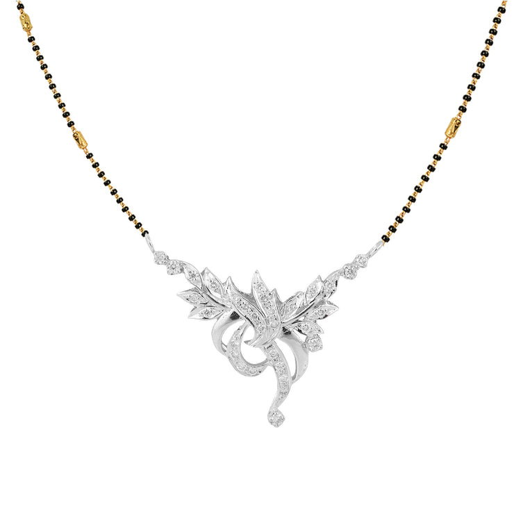 Pure Diamond Mangalsutra with Silver Chain - Certified Diamond Jewellery at CaratCafe