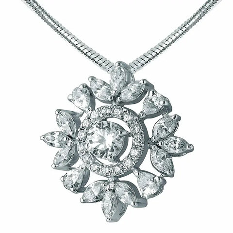 925 Sterling Silver Pendant Embellished with Swarovski Crystals - Hallmark Certified at CaratCafe