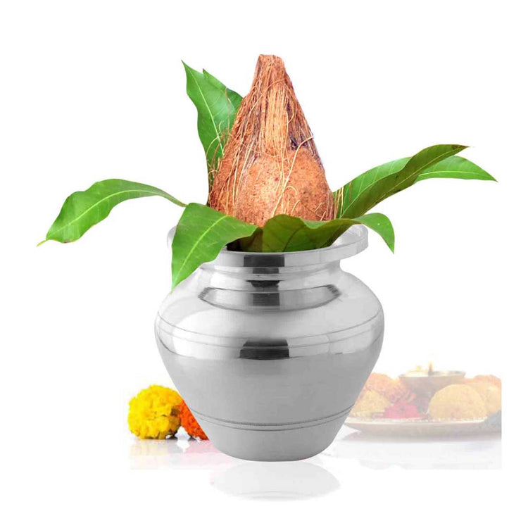 925 Sterling Silver Kalash - BIS Hallmark Certified Pooja Article at CaratCafe