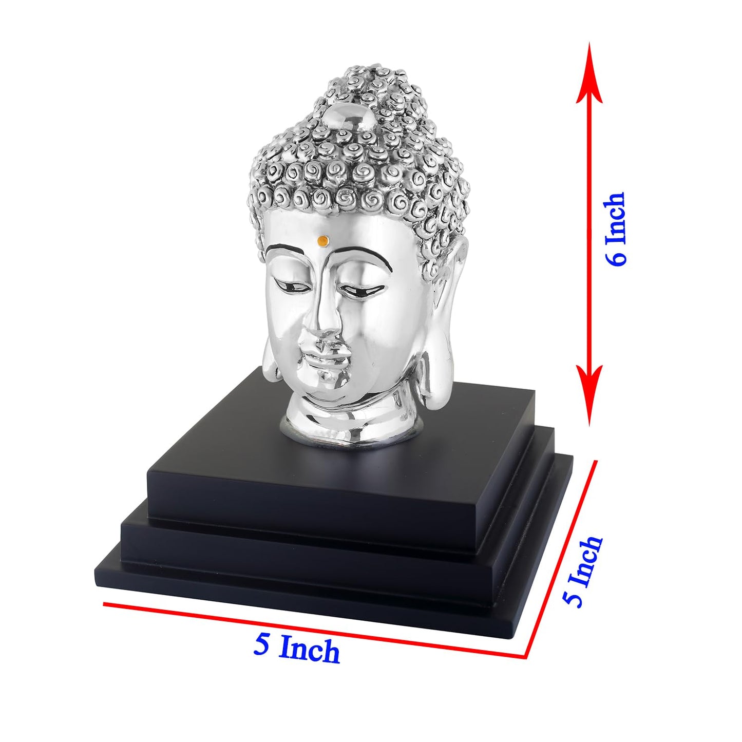 size of buddha head idol