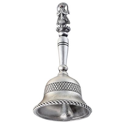 Silver Pooja Bell Ghanti for Mandir Pooja (Hanuman Figure)