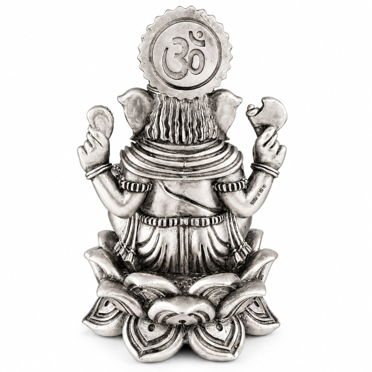925 silver Ganesh idol, 5 inch back view