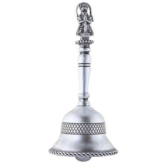 Silver Pooja Bell Ghanti for Mandir Pooja (Hanuman Figure)