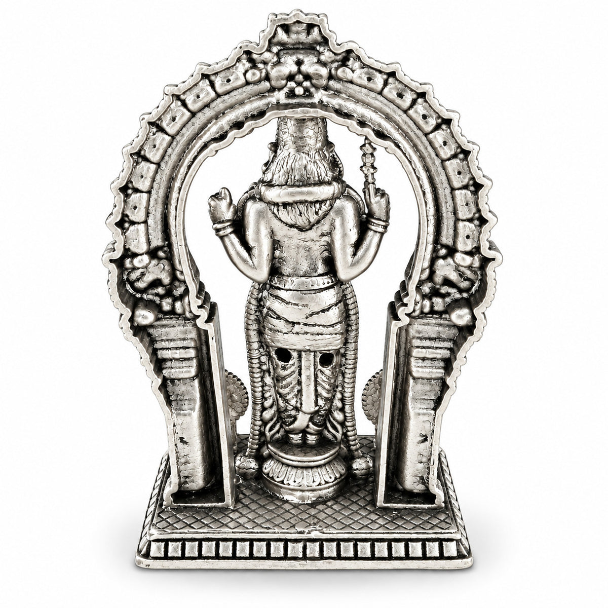 925 silver Lord Murugan idol with Vel, 2.5 inch back view