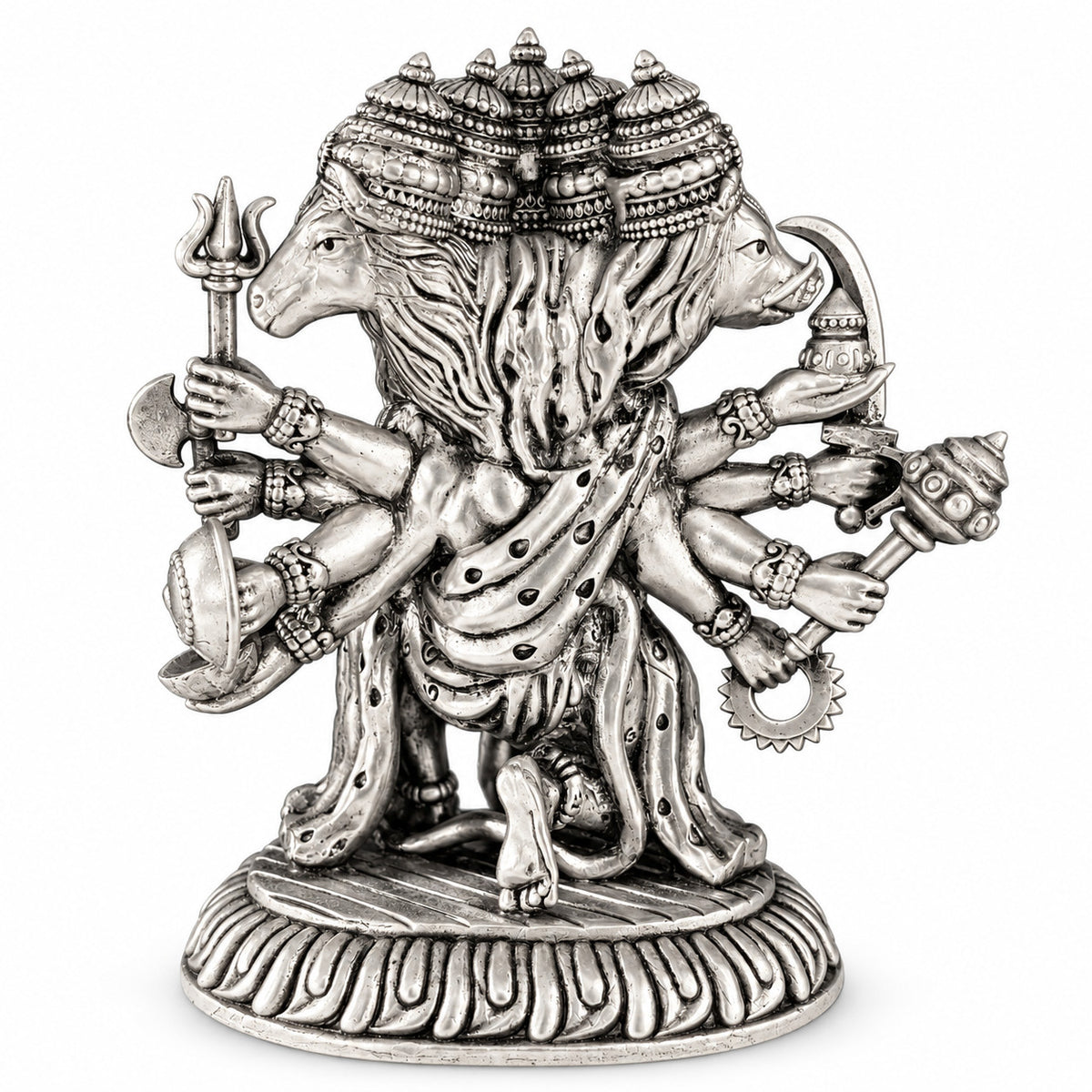 925 silver Panchmukhi Hanuman idol, 5 inch back angle