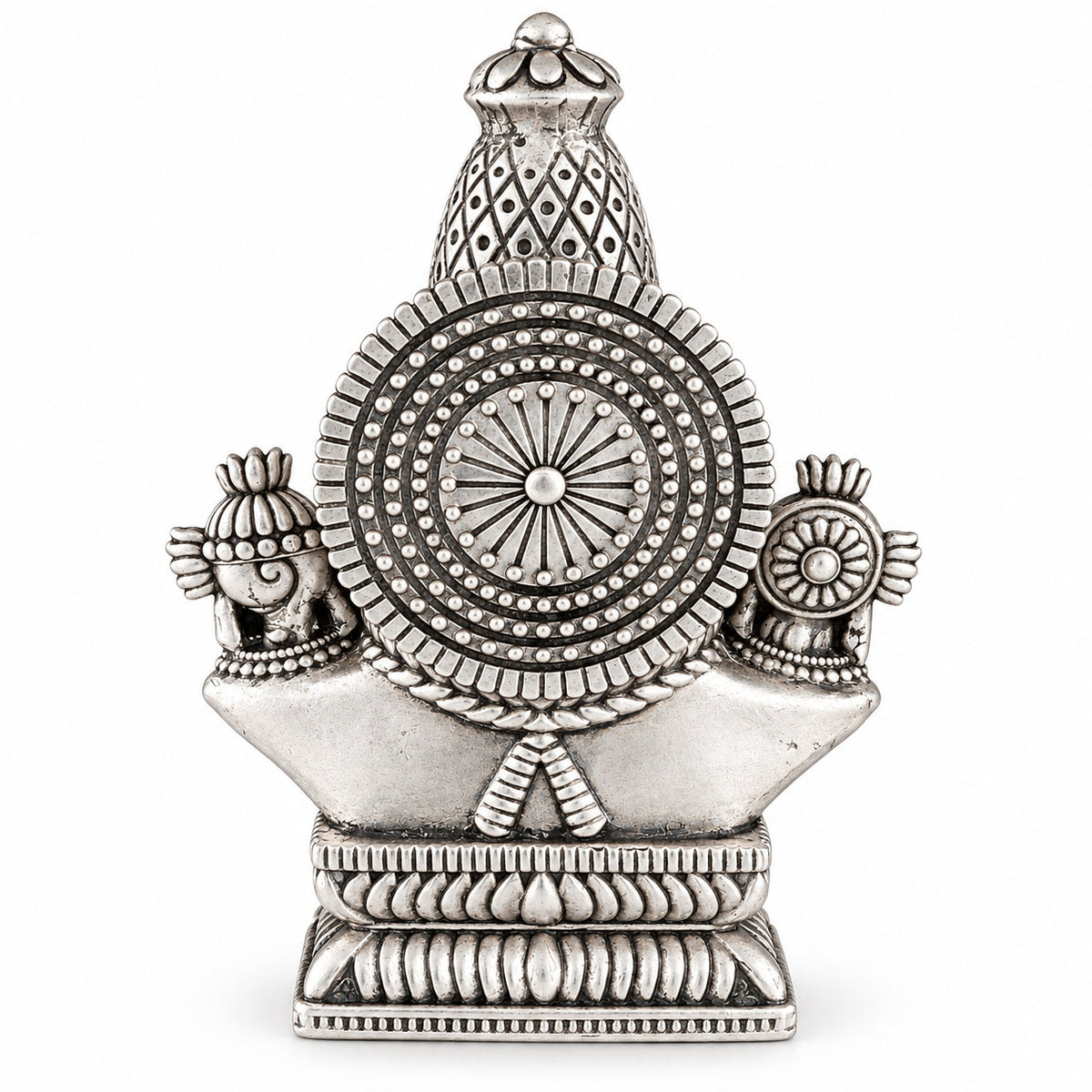 925 silver Tirupati Balaji bust idol, 4 inch back angle