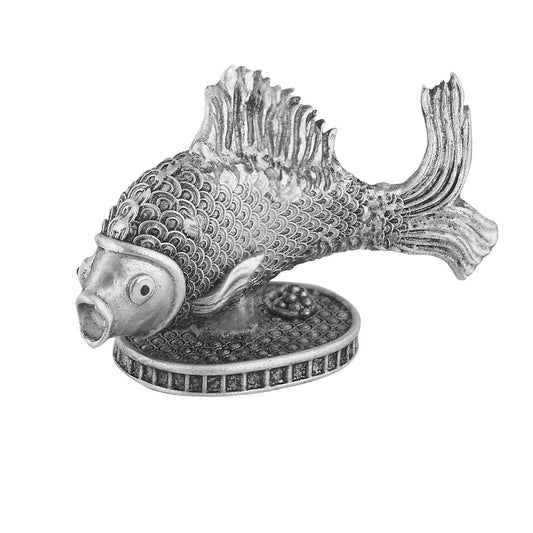Silver fish on a white background