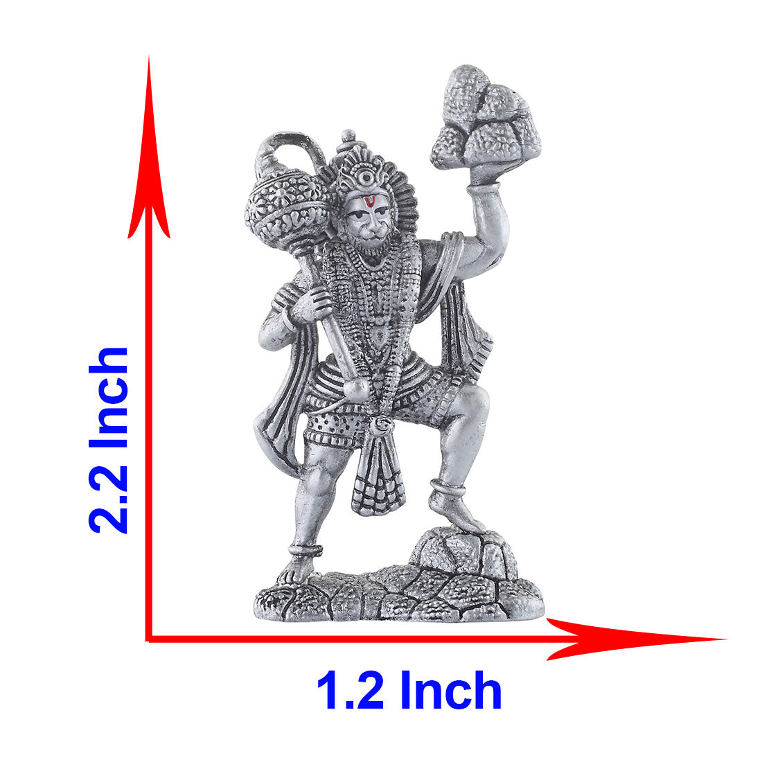 size of hanuman silver idol