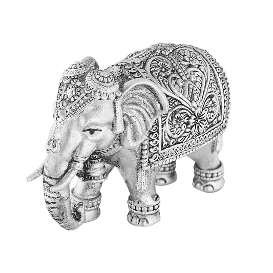 Silver 925 Elephant Idol with Down Trunk (Soond) Hathi for Pooja