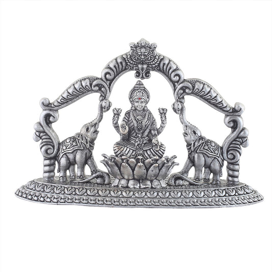 gaja laxmi silver idol