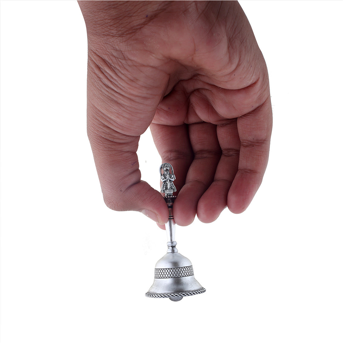 Silver Pooja Bell Ghanti for Mandir Pooja (Hanuman Figure)