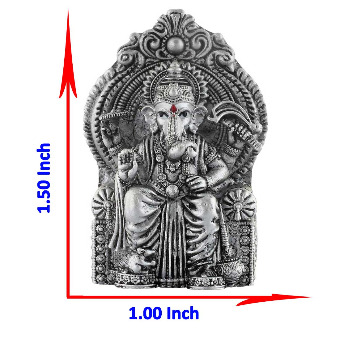 size of silver ganesh idol