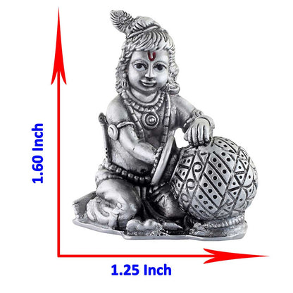 size of silver krishna idol