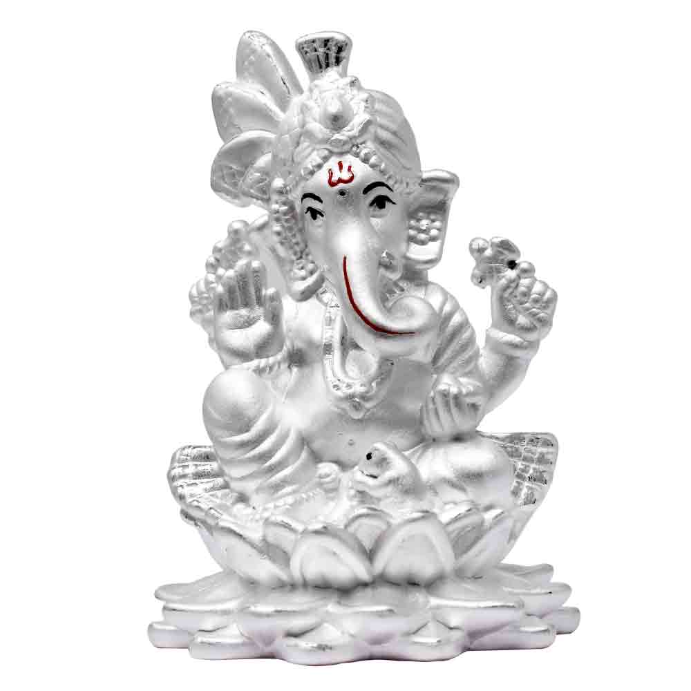 Pure Silver God Ganesh Idols Bis Hallmark Certified Murti online free delivery silver gift item for indian festivals diwali new born office home decor car dashbaorad house warming business silver gifts 925 silver 999 pure silver items
