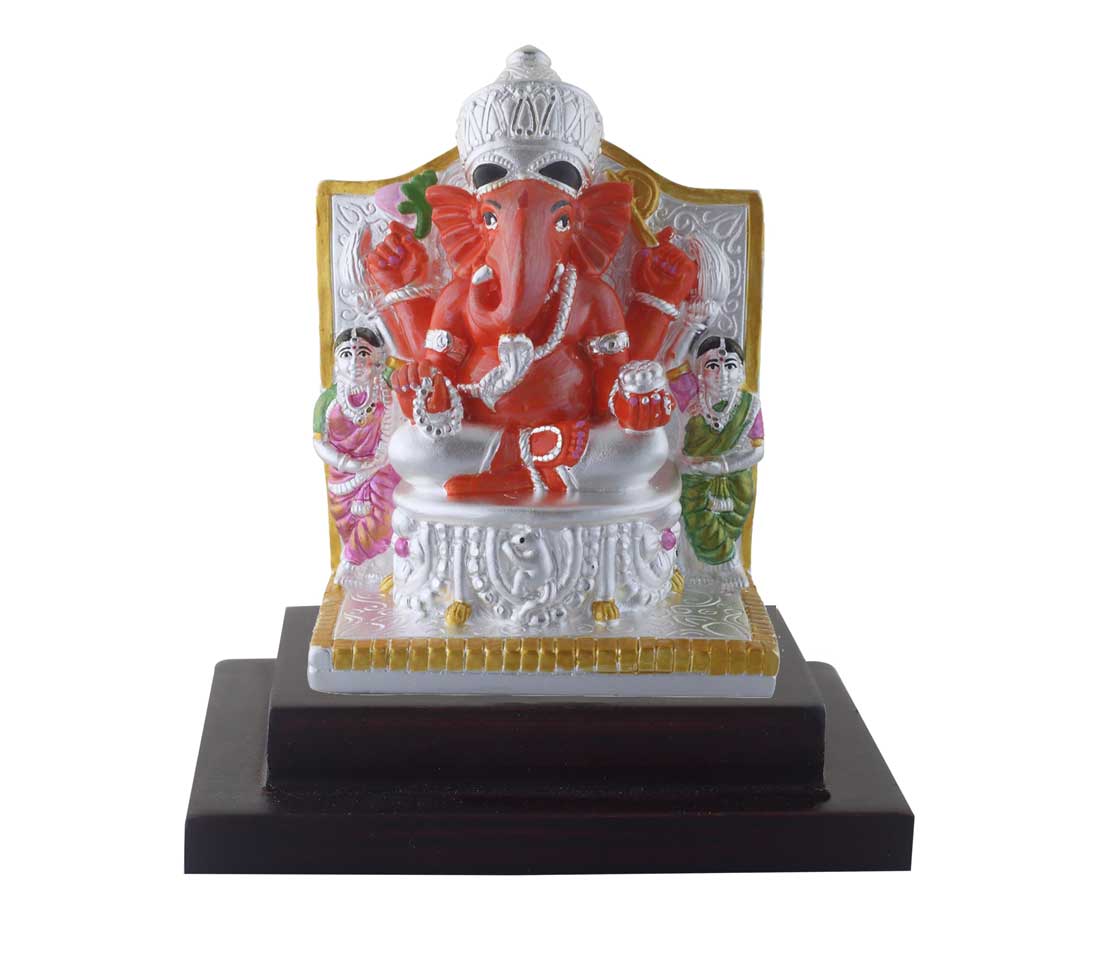 siddhivinayak on wooden base