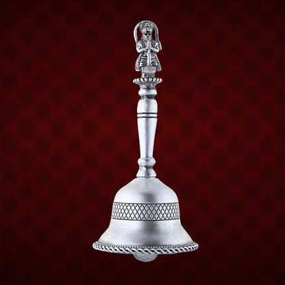 Silver Pooja Bell Ghanti for Mandir Pooja (Hanuman Figure)