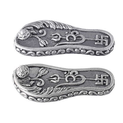 Silver Laxmi Charan Paduka | Lakshmi Feet for Puja, Wealth & Prosperity