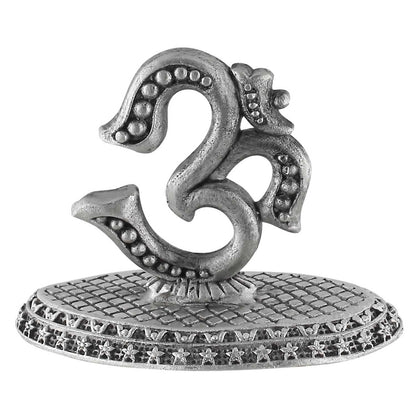 Silver Om Symbol Showpiece –1 Inch | 925 Silver  Idol for Home Temple